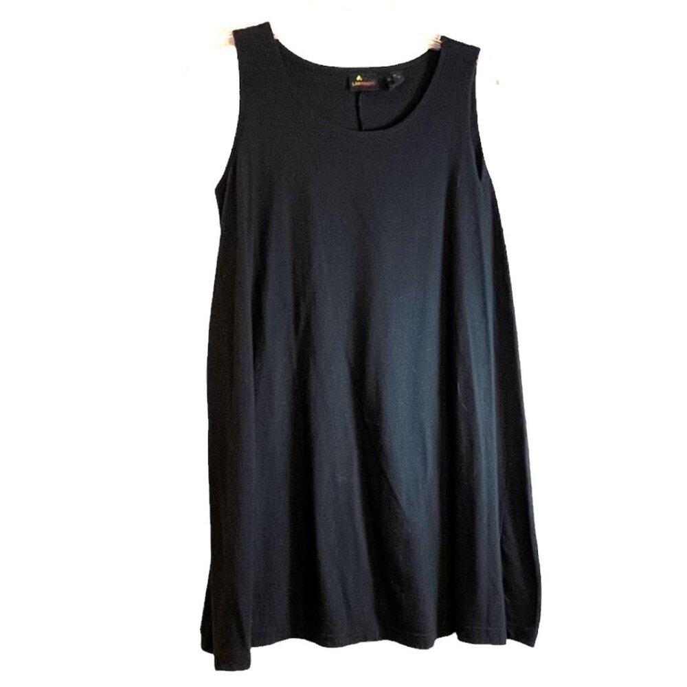 Lizsport Black 100% Cotton Sleeveless Swing Tunic, Size M